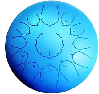 Stalowy bęben językowy, bęben czołgowy Stalowy bęben językowy Handpan 12 cali 13 notatek Bęben zbiornikowy Bęben perkusyjny w stylu kwiatowym z młotkami Notatki Naklejki Torba podróżna Palec