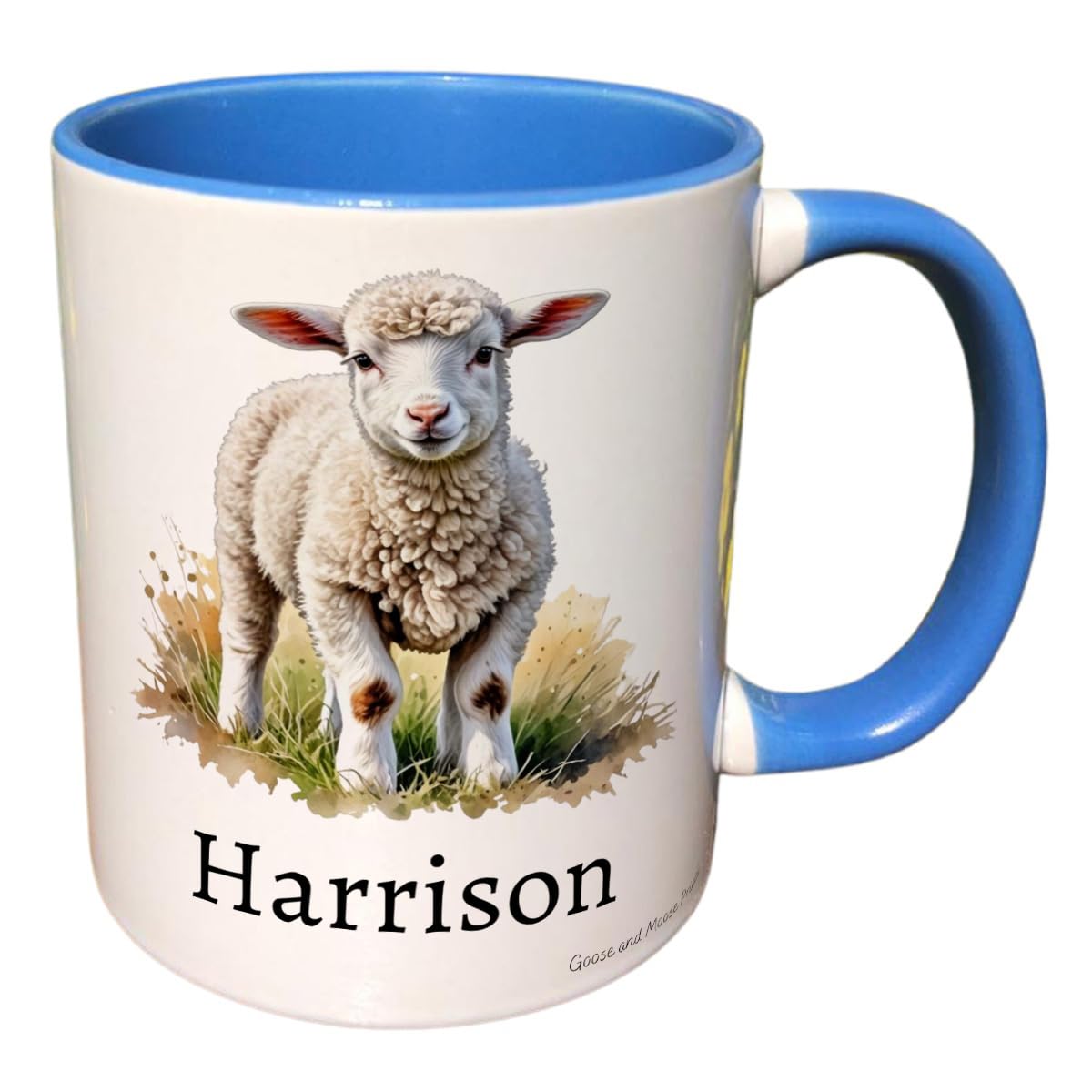 Personalised Sheep Mug, Gift for Lamb Lover, Thank you Present for Farm Animal Owner, Housewarming Coffee Cup, Country Kitchenware (Red)