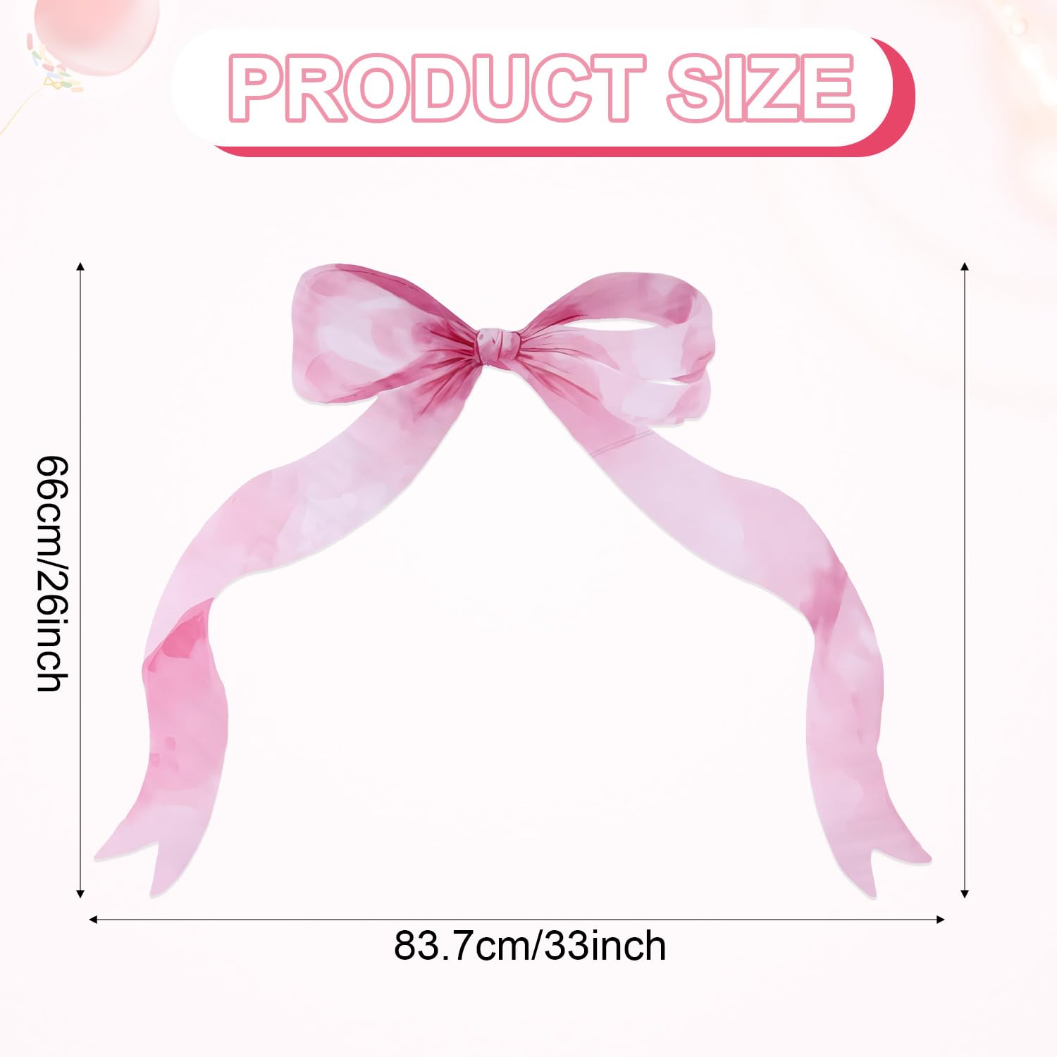 Tinoaly Large Pink Bow Wall Stickers - Image 2