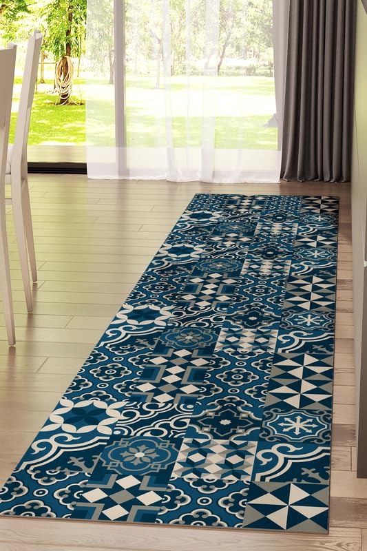 Tappeto Runner Cucina 90x440 Cm – Moderno Astratto, Antiscivolo E Lavabile – Spessore 6mm