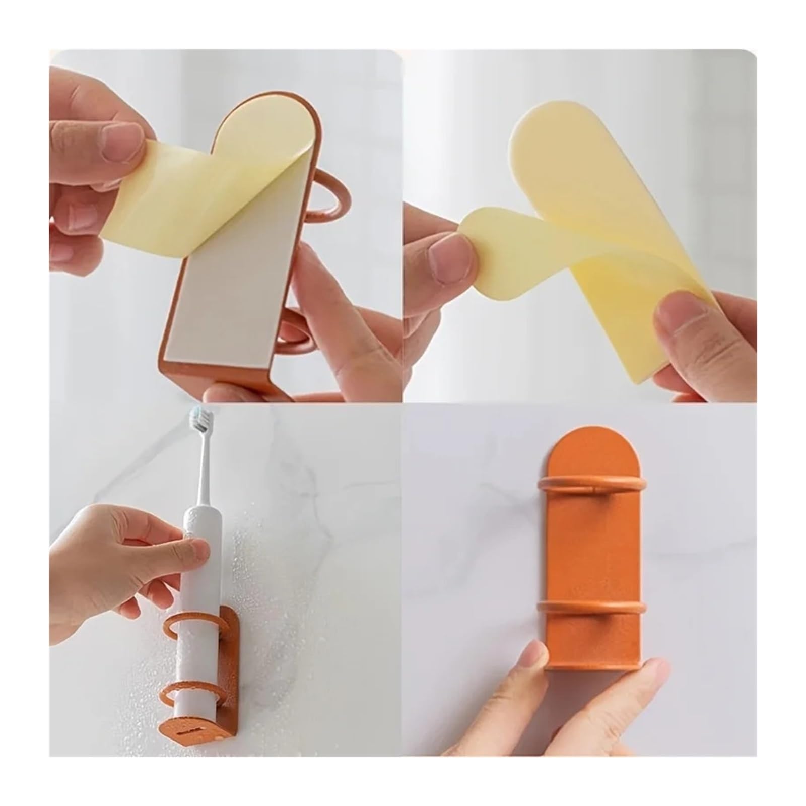 Organizador de cepillos de Dientes for Colgar en la Pared, Estante de Almacenamiento Multifuncional for afeitadora, sin Perforaciones, 1 ud.(3pcs Black)