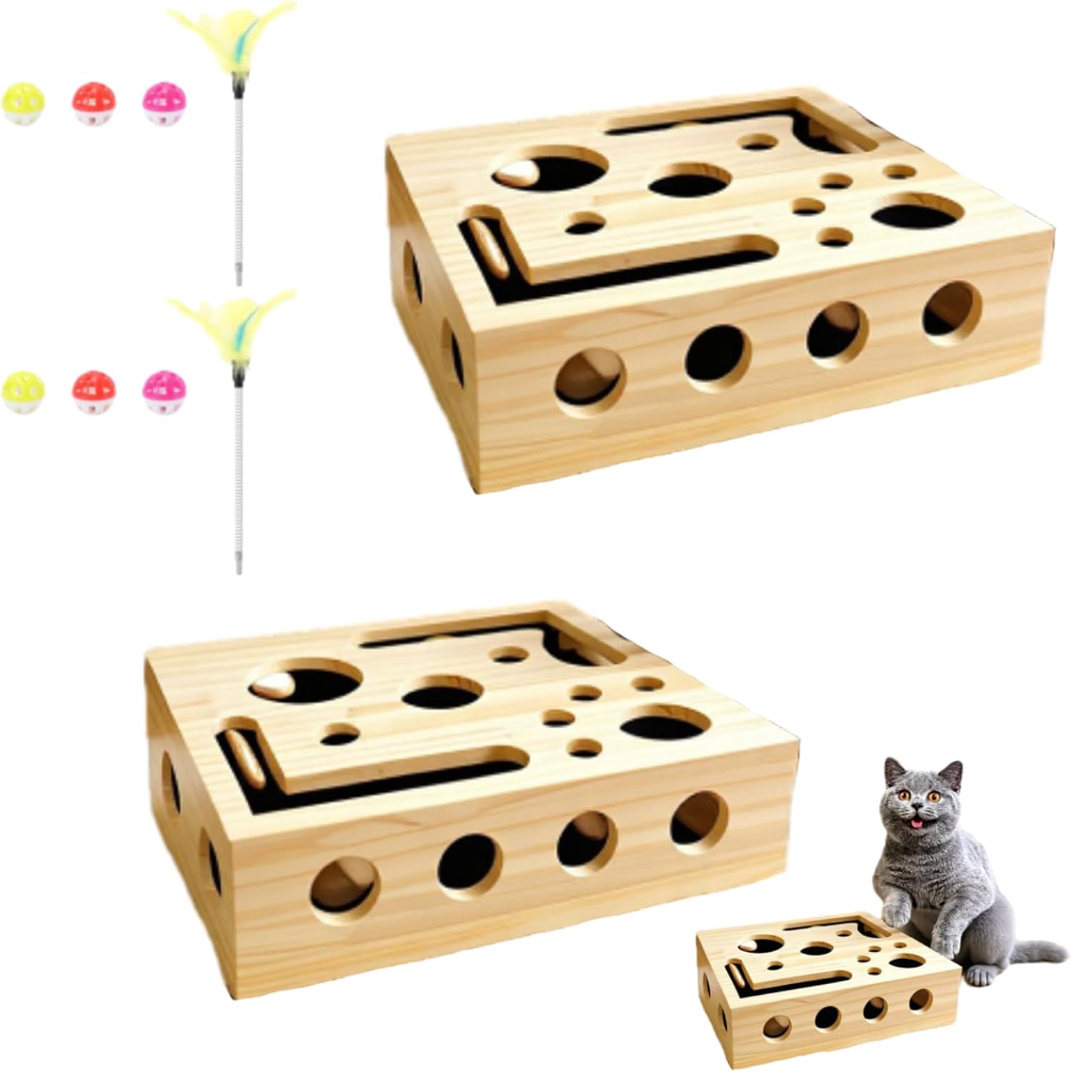 The Kittyclaw Nail Care Kit, Cat Scratch Puzzle Enrichment Box, Cat File Scratcher, Cat Nail File Box, Nail File Stress Free Alternative to Clippers and Grinders, Claw Craft for Cats (2pcs)