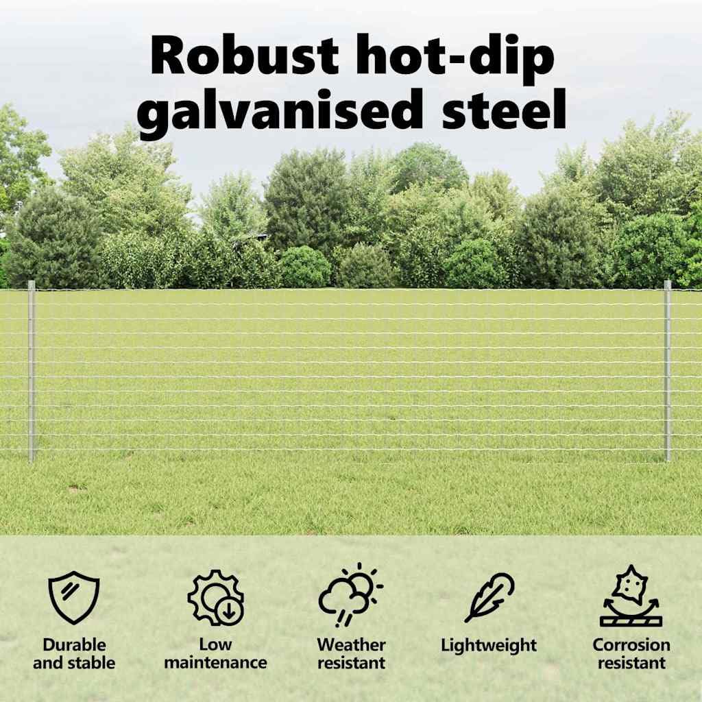 vidaXL Eingebetteter Zaunpfosten 11 Stk. Silber 100 cm
