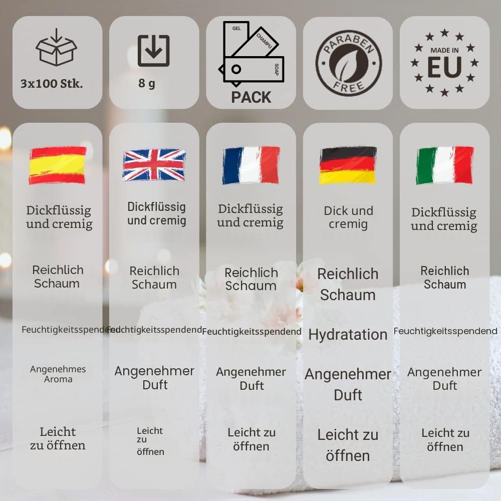 Amenities Pack BATH TIME | Duschgel + Shampoo + Seifenstück | 100 Stk. x 3