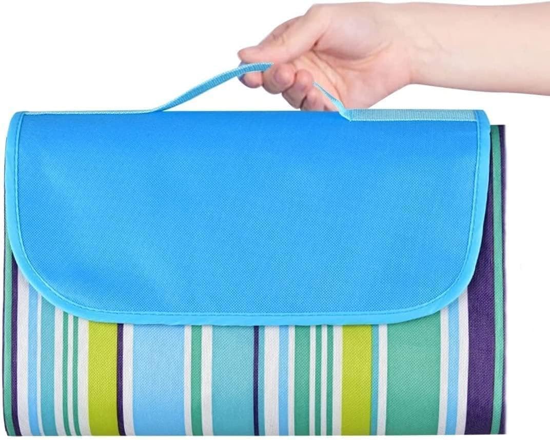 Picnic Mat Foldable Portable Waterproof Outdoor Beach Mat for Camping, Hiking, Travelling etc. (Blue, 150 X 180 cm) Picnic Mat, Camping & Outdoor Foldable Sleeping Mat