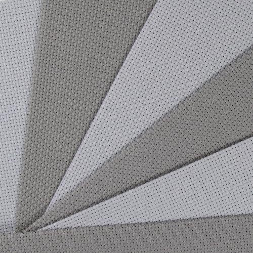 Image of KCS 6 pc of 12 inch x 18 inch (30cmx45cm) 14CT Counted Cotton Aida Cloth Cross Stitch Fabric (Light Grey+Medium Grey)