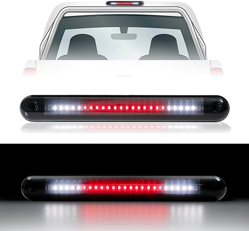 Anki HappiGo Lente ahumada de 12 V, rojo/blanco, 24 LED, montaje alto, tercera luz trasera de freno, lámpara de carga, impermeable, reemplazo