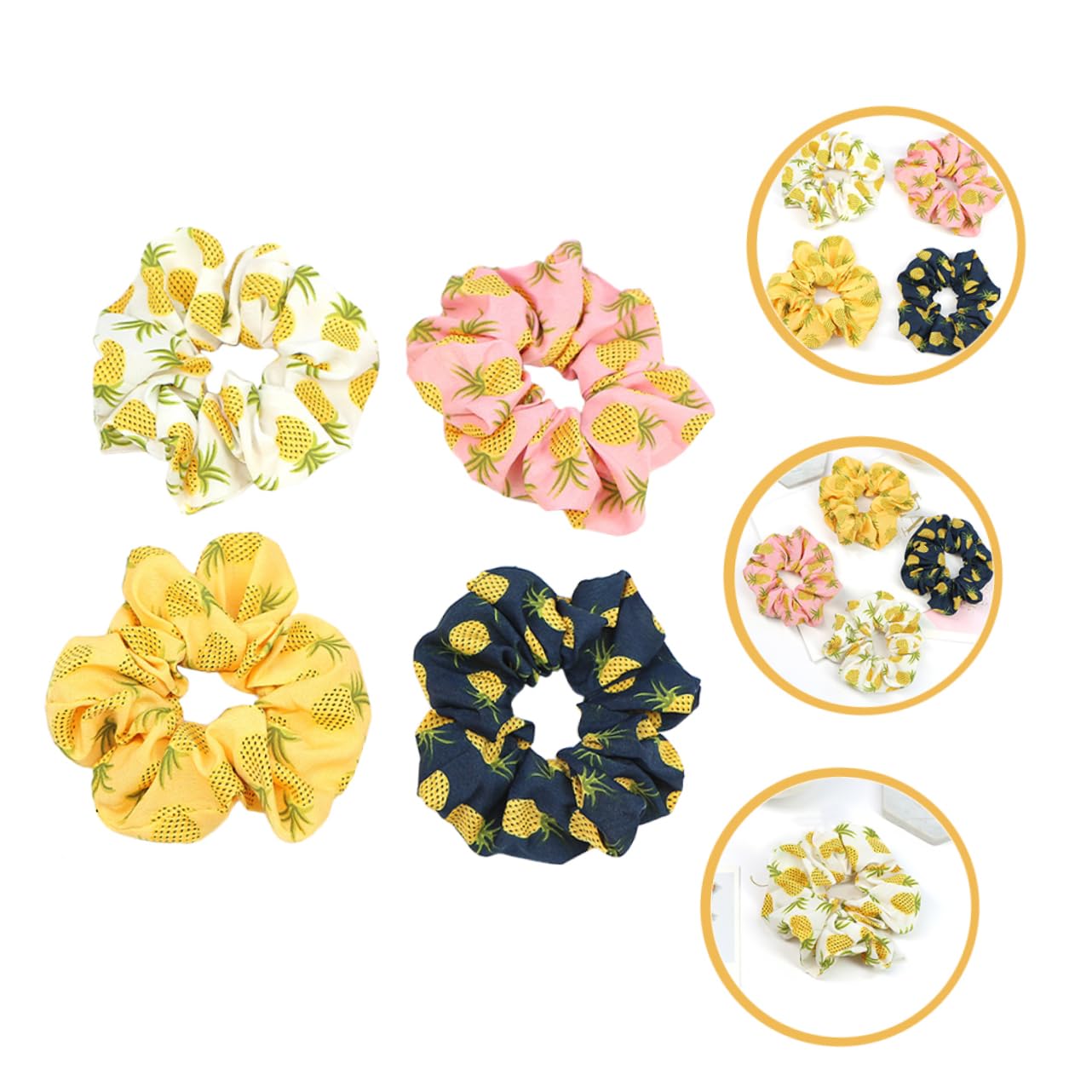 Abaodam 20piezas Coleteros De Pelo Elásticos De Piña Accesorios Para Coletas y Peinados De y Mujeres