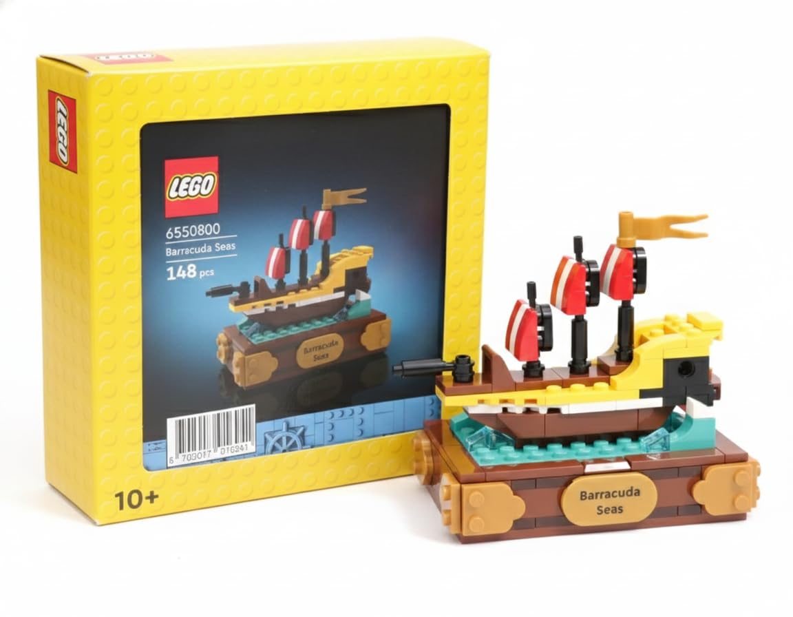 LEGO® 5009044 Set promozionale - Nave pirata Barracuda Seas, mini set di costruzioni con motivo piratesco, oggetto da collezione per bambini e adulti