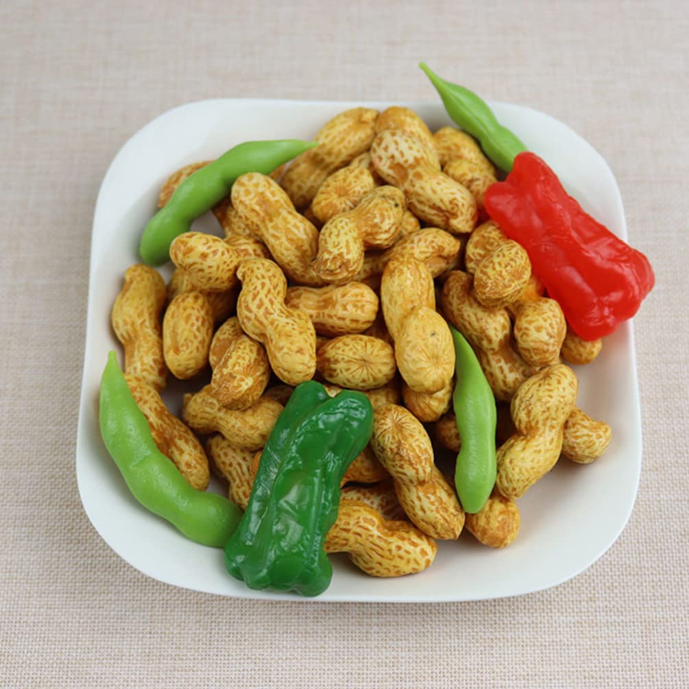 ibasenice 5pcs Simulated Fake Dried Fruit Flower Fake Dried Fruits Scene Adornment Educational Peanut Prop Fake Peanut Model Shop Displaying Prop Photography Prop Simulation Peanut Ornament