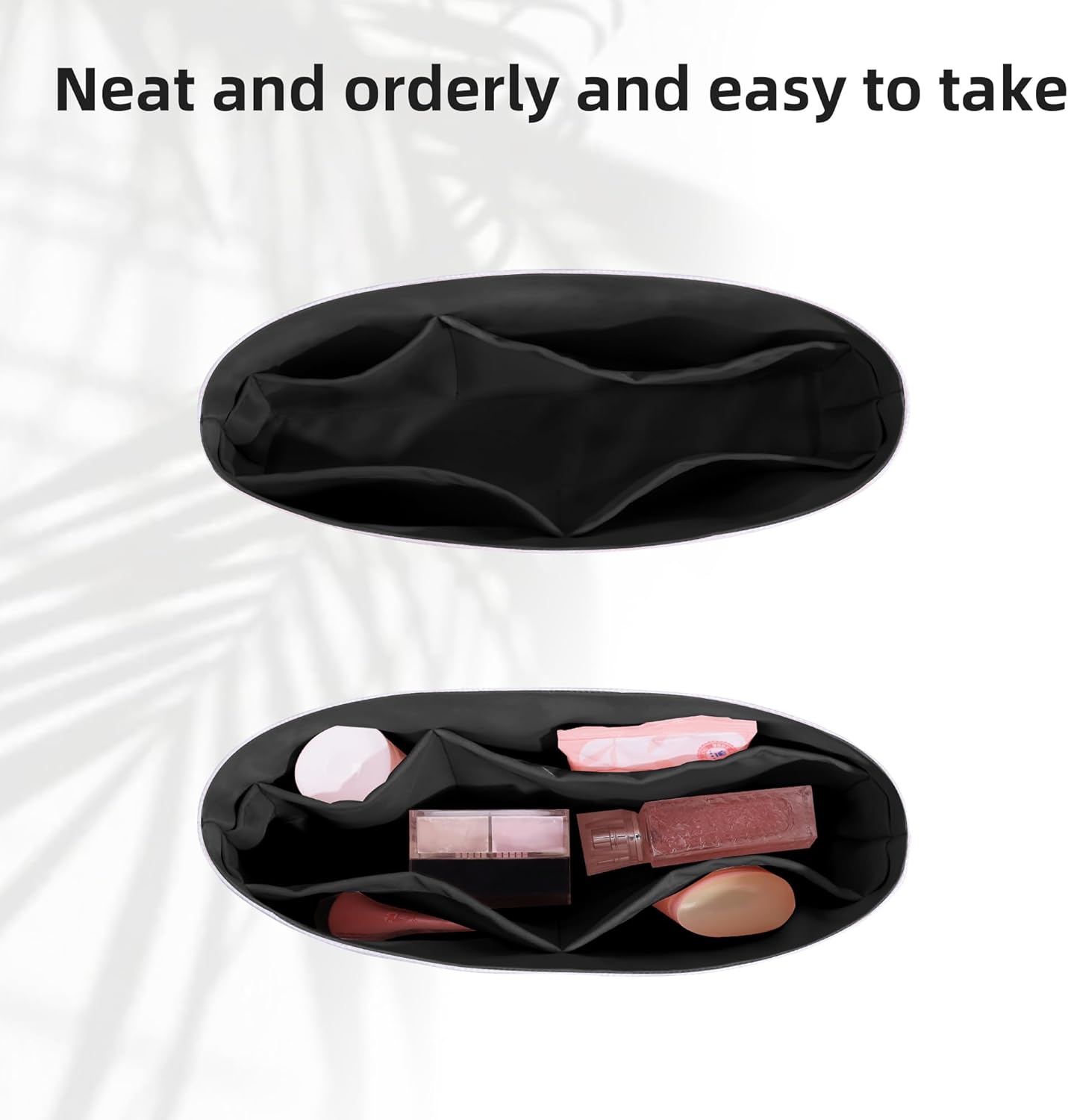 DGAZ Lightweight Purse Organizer Insert for Longchamp Le Pliage Original Series Bag,silk and DupontPaper handbag inner for Luxury Bags(Black,LE PLIAGE S（Handle height: about 9 cm）)