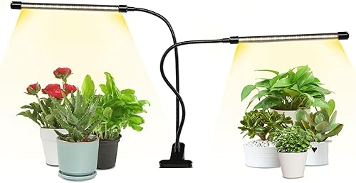 Miniatura 15 de iPower Luces LED de Crecimiento con Lámpara de Espectro Completo para Plantas de Interior, Función de Temporización de 3 Modos, 3 Tubos, Rojo y Azul