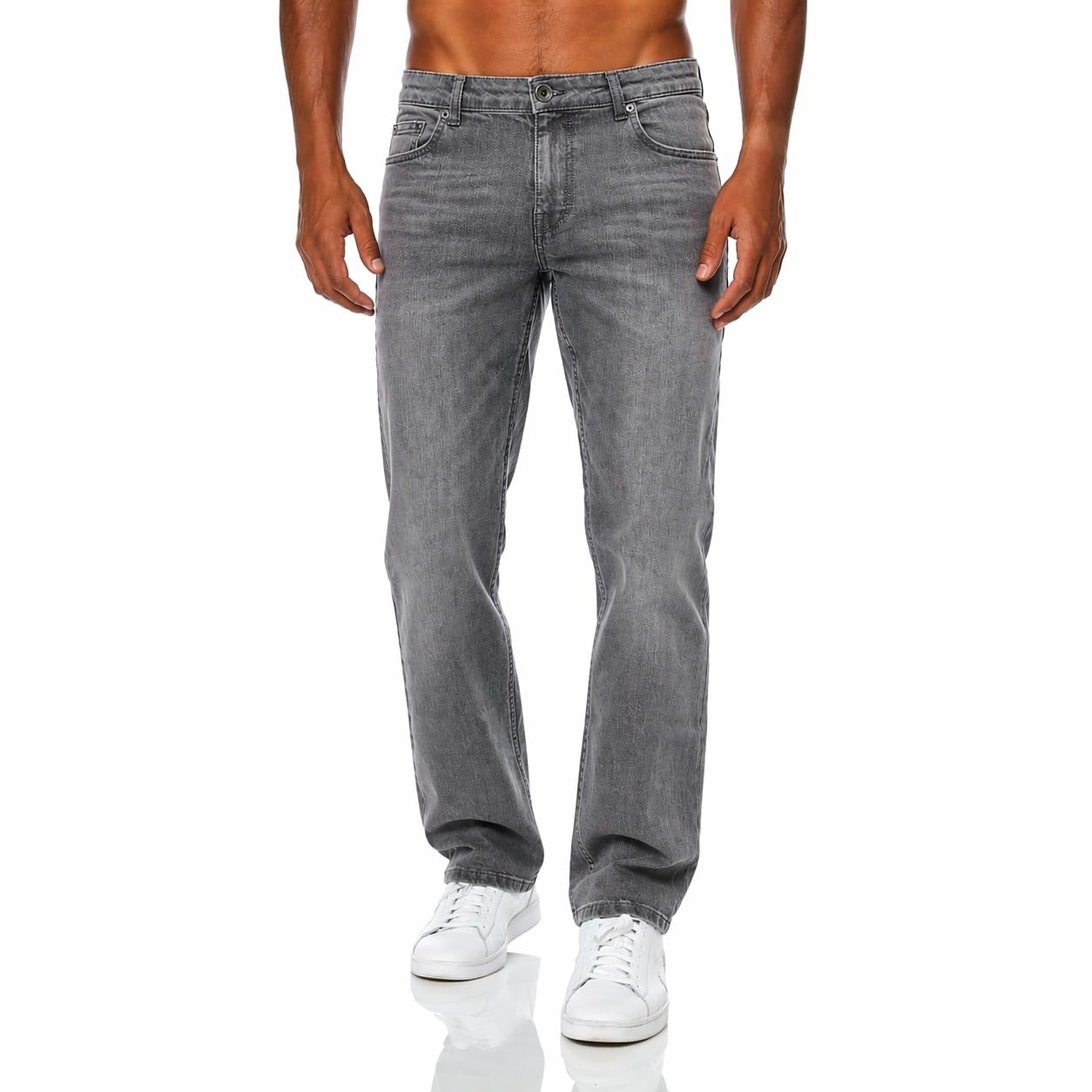 JEEL Herren-Jeans - Relax-Fit Straight-Cut - Jeans-Hose Basic Washed
