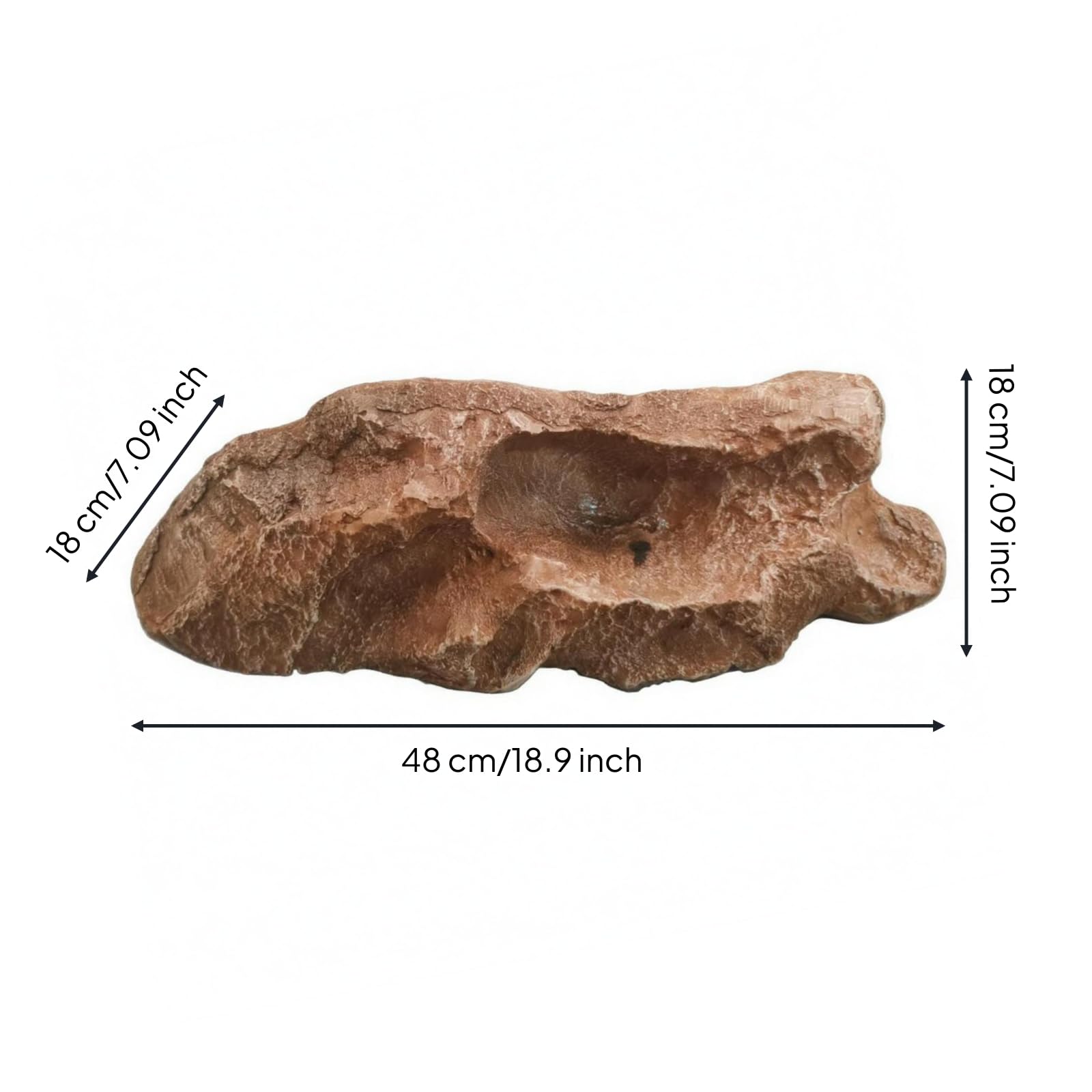 Rocher Artificiel Effet Résine Fausse Pierre Aspect Naturel Grosse Fausse Pierre Extérieure pour Jardin, Rocaille Irrégulière 48cm De Long