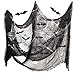 Produktbild ZERHOK 34tlg Halloween Deko Stoff Dekostoff Gruselig Halloweendeko, 198x83cm Spukhäuser Halloweenstoff mit Spinnen 3D Fledermausnetz Party Dekoration für Fenster Wand Tisch Tür Decke