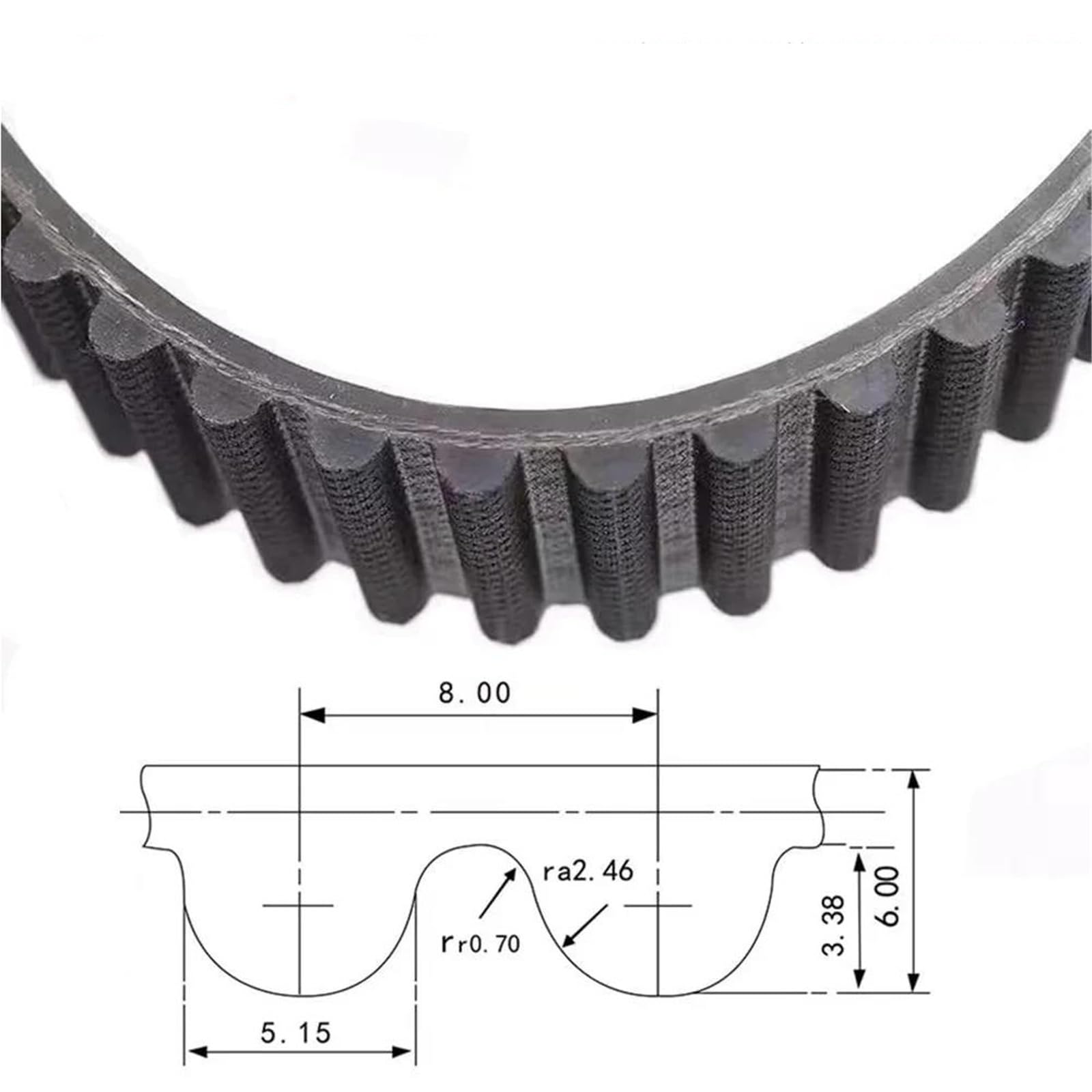 Cinghia Di Trazione Cinghia Dentata In Gomma HTD 8M High Torque Perimetro 552/560/568/576/584/592/600mm-792/800mm Larghezza 30/40/50mm Cinghie Trapezoidale(50mm,8M-592mm)