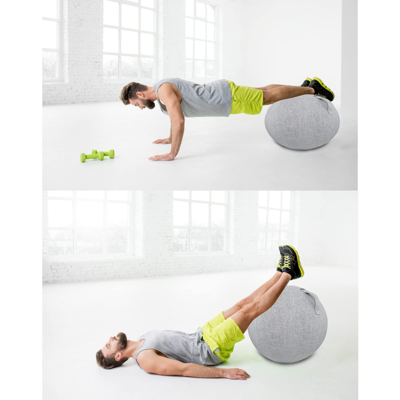 Copertura per Palla Yoga | Coperture Protettive per Palla da Yoga con Maniglia, Pelle Protettiva per Palla da Allenamento per L'equilibrio da 55 Cm