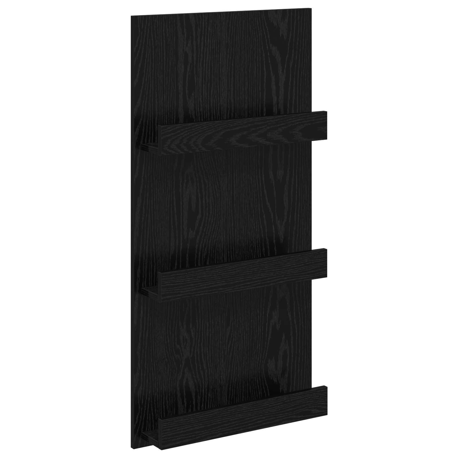 Chene drewniany stojak na czasopisma czarny 51x11x102 cm | Współczesny design, Przechowywanie czasopism do salonu, łatwa do czyszczenia, wymagany montaż