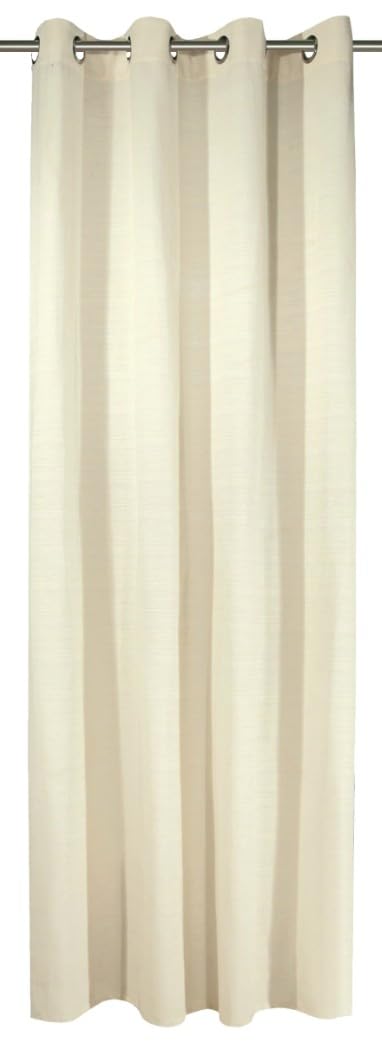 Sehlbach Fertiggardine mit Ösen, Struktur Baumwolle, Creme, 140 x 245 cm Gardinen, Blickdichter Stoff, Einfache Anbringung, Zeitlose Eleganz, Anpassbare Länge