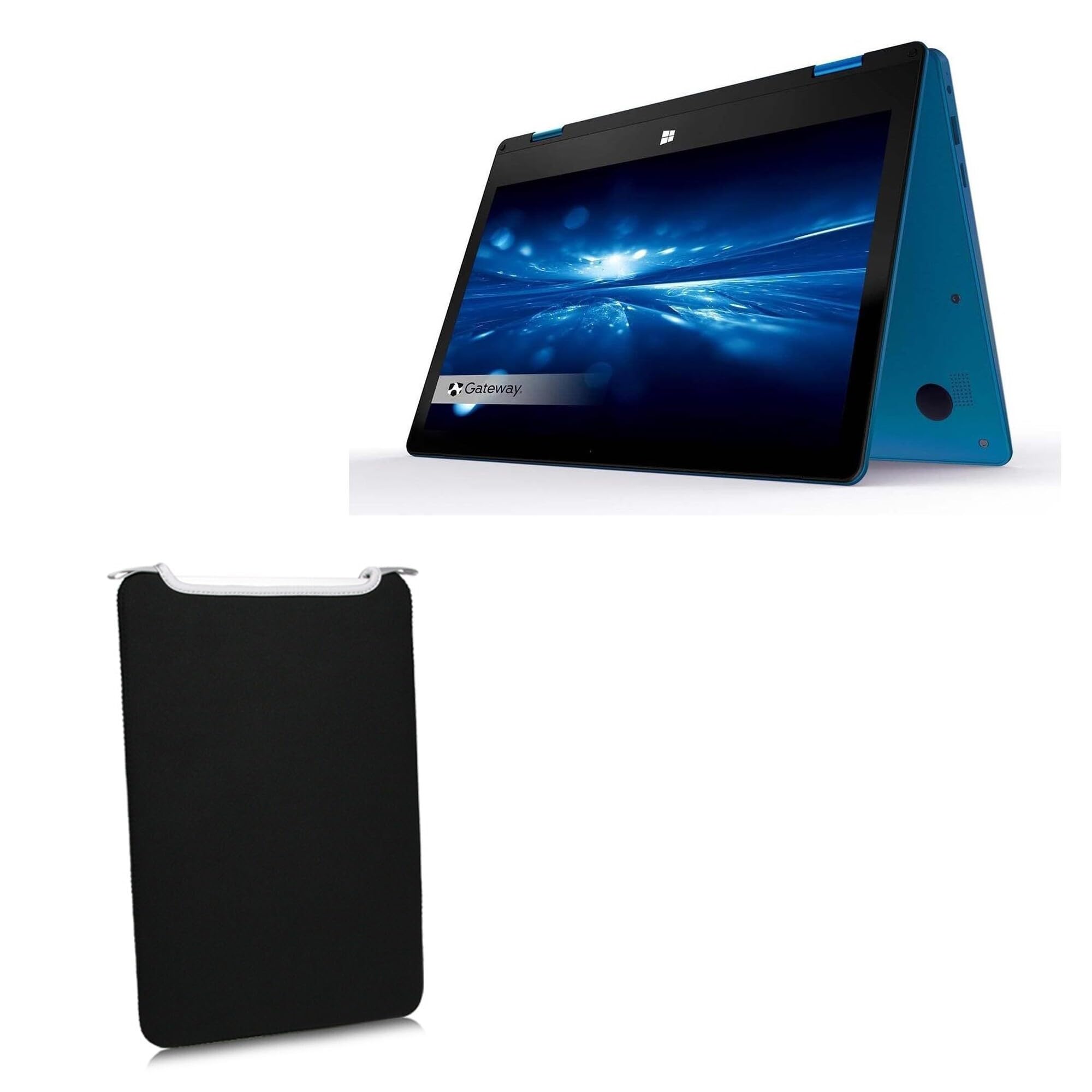 BoxWave Case Compatible with Gateway GT11 Touchscreen 2-in-1 Laptop (11.6 in) - SlipSuit, Soft Slim Neoprene Pouch Protective Case Cover - Jet Black