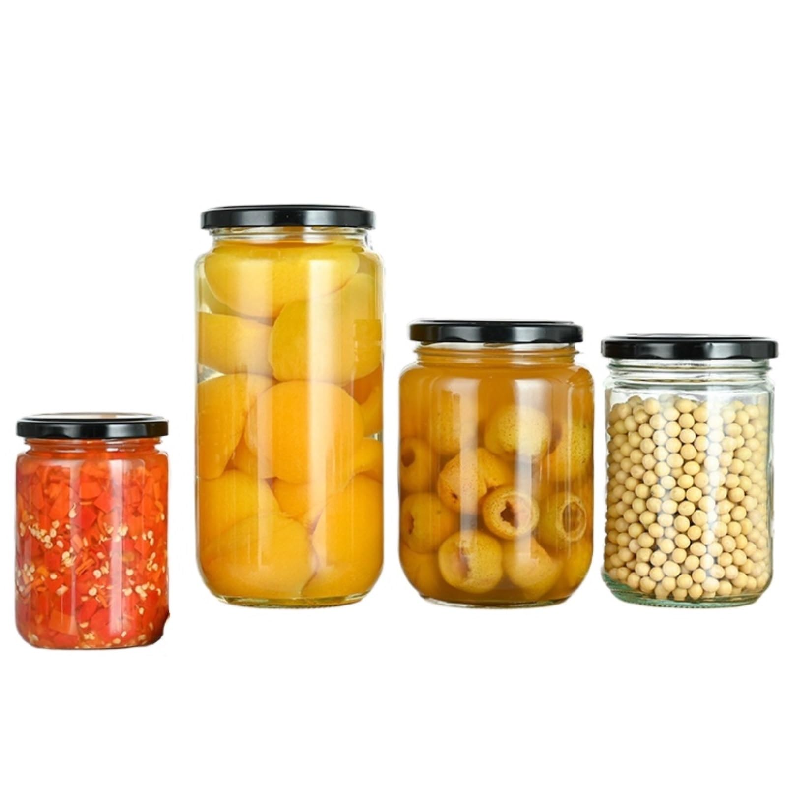 AMULONG Sweet Jars Apothecary 4 Pcs Glass Jars With Lids Airtight Canning For Food Storage Pickling Jars for Crafting