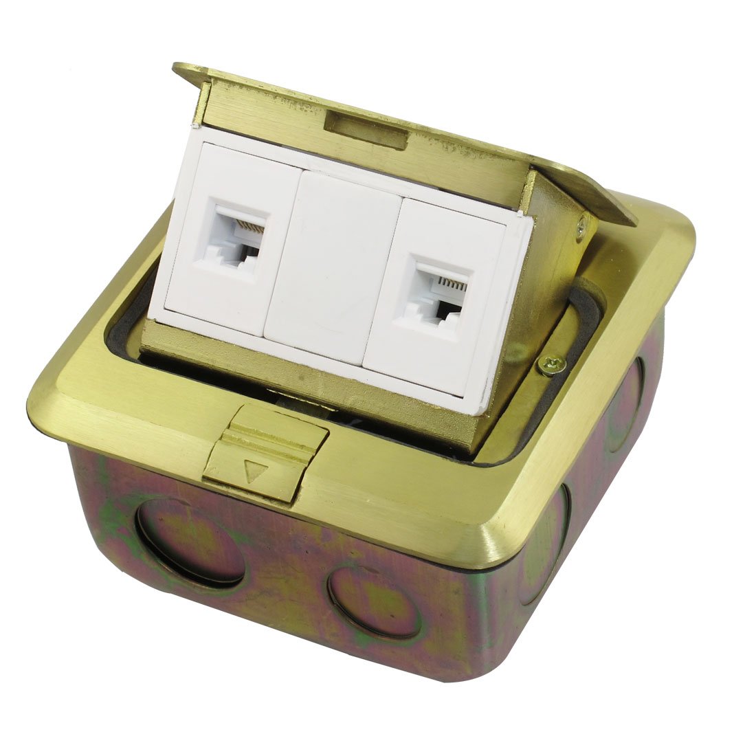ZHuidjo AC suitablevoltageV 10A/16A Metal Panel RJ45 Computer RJ11 Telephone Network Pop-up Floor Outlet Plate (SN: 42a 142 abc 673 25e)
