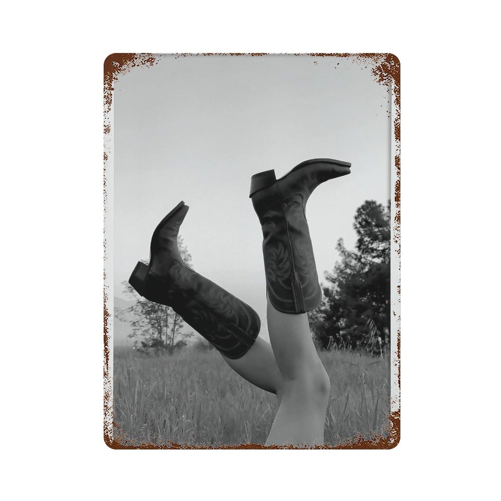 xiaoxiaoshen Cowgirl Boots Western Room Decor Wall Decor Art Metal Tin Poster Modern Home Decor Art Home Bar Shop Decorations Vintage Sign 40x30cm