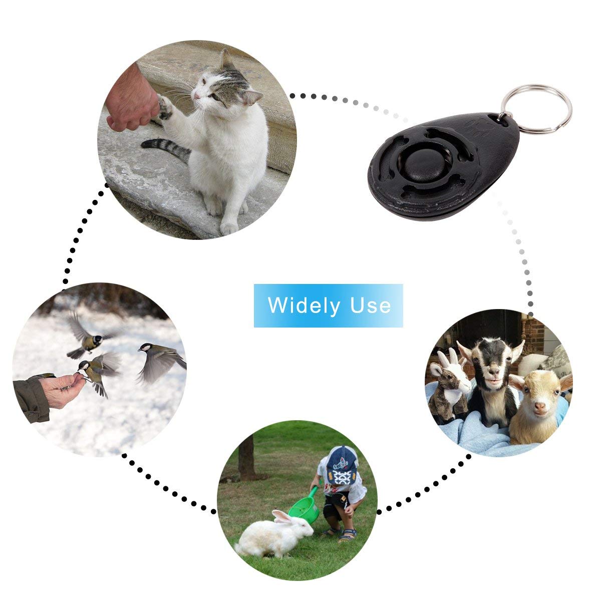 Sage Square Pet Training Clicker with Wrist Strap and Strap Hook for Dog/Cat/Kitten/Puppy/Bird (Blue) 2