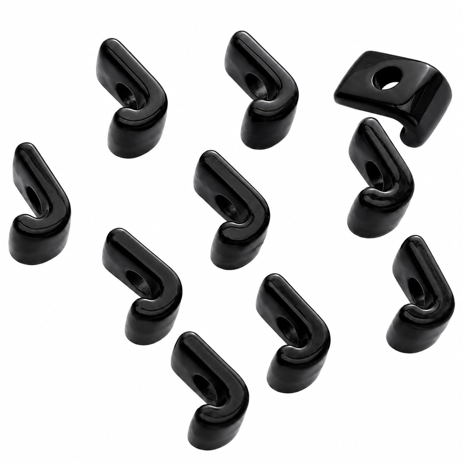 Letter Beads, 10pcs Alphabet Beads, Large Acrylic Letter Beads with 6mm Holes for Bracelet Making, Jewellery, Keyrings and Craft Projects (Black, Letter J)