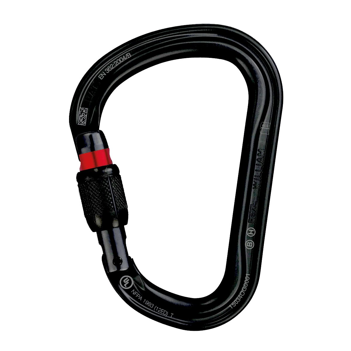 Petzl William H-Frame Screwlock Black Carabiner