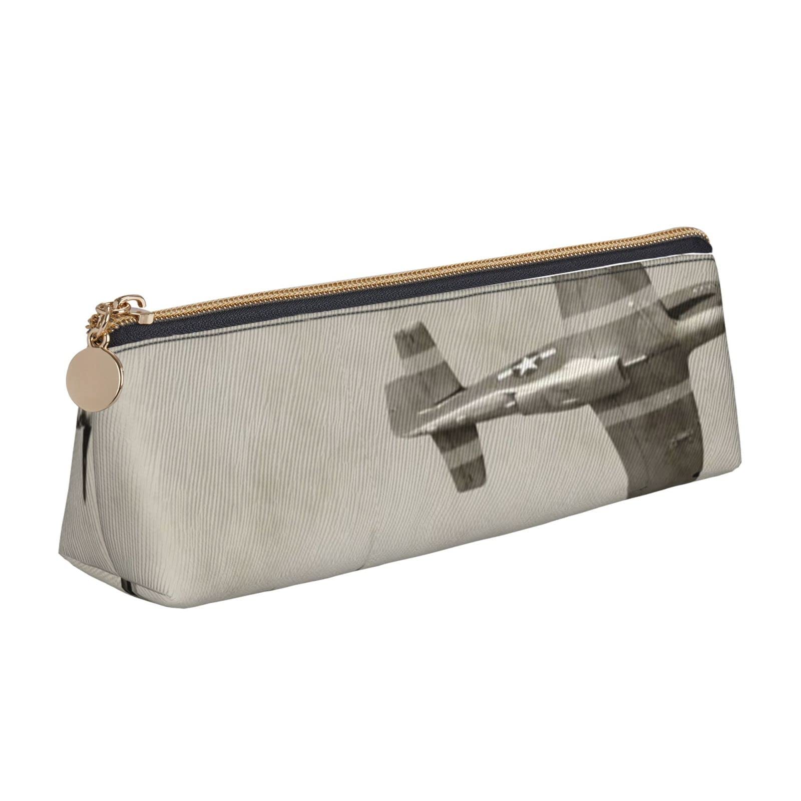 ASEELO World War 2 Aircraft Airplane Printed Pencil Case With Zipper Pencil Pouch, Stationery Organizer, Portable Stationery Bag