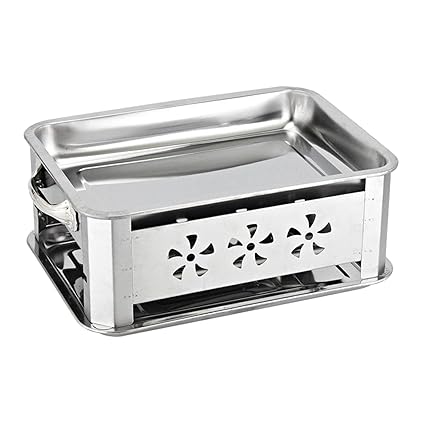 Pinakine Bbq Barbecue Grill Tabletop Charcoal Stove Camping Garden 45X30Cm Breathable|66027550PNK