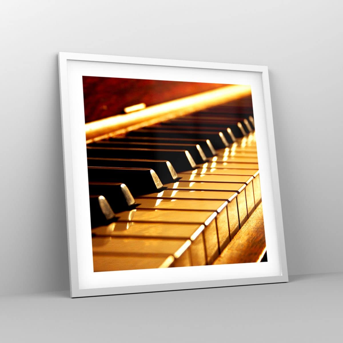 ARTTOR Poster 50x50 cm Wandbild Kunstdruck Musik - 2200 - P2W | Klavier Konzert Wandposter mit weißem Rahmen Wohnzimmer Schlafzimmer Küche Büro mit weißem Rahmen Wanddeko Kunstposter ARTTOR
