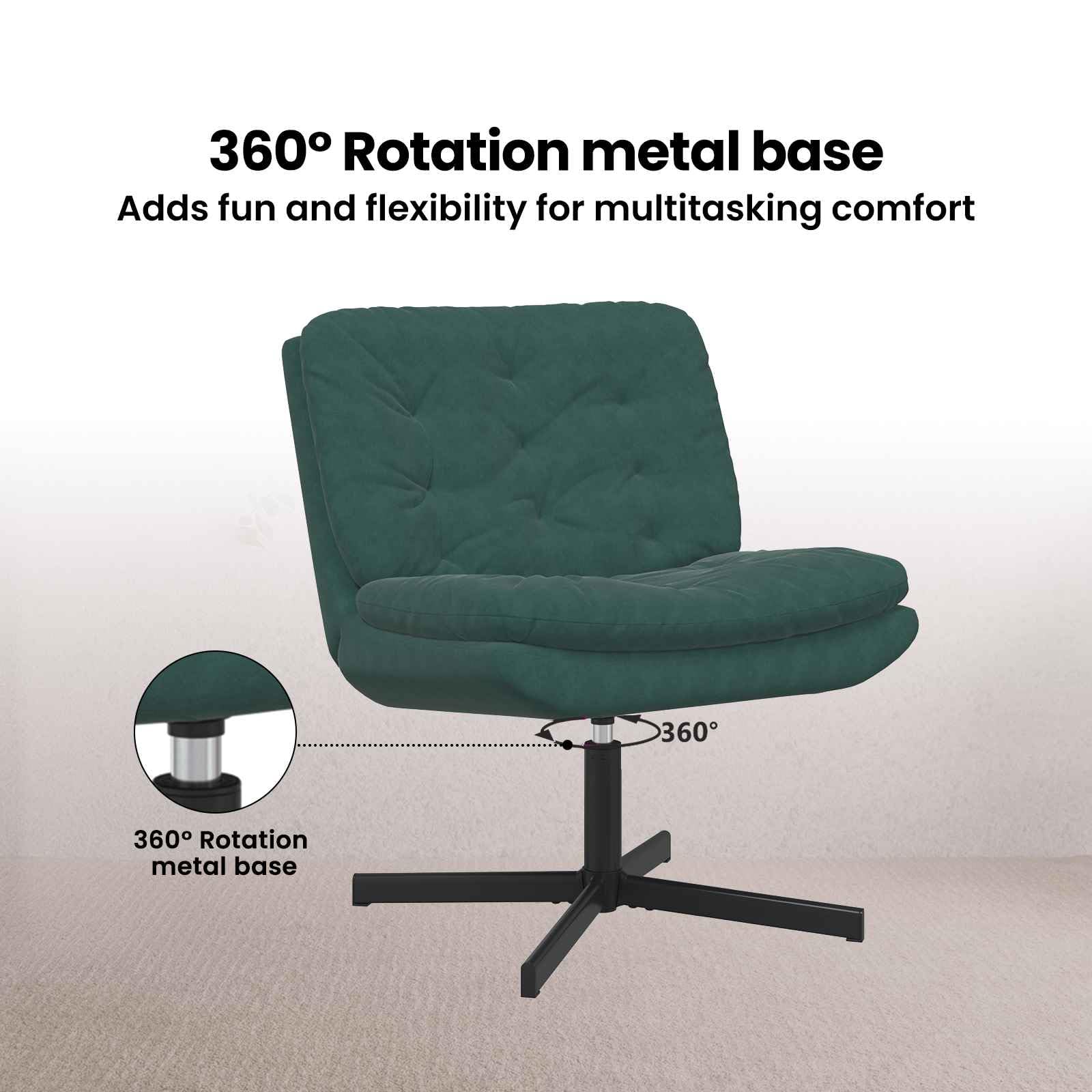 vidaXL Sillón Relax Giratorio Verde Oscuro 63 x 75 x 76 cm Terciopelo