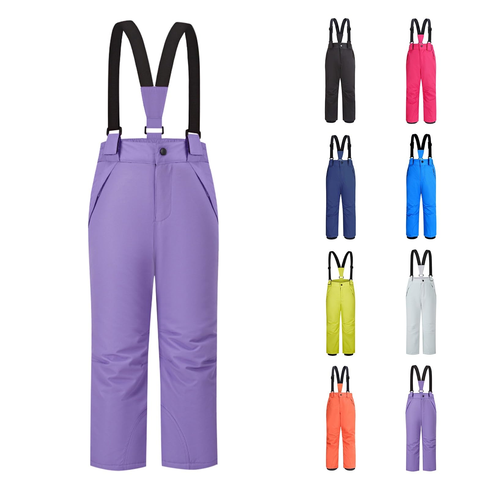 Salopette de ski imperméable enfant chaud avec sangle réglable - 8