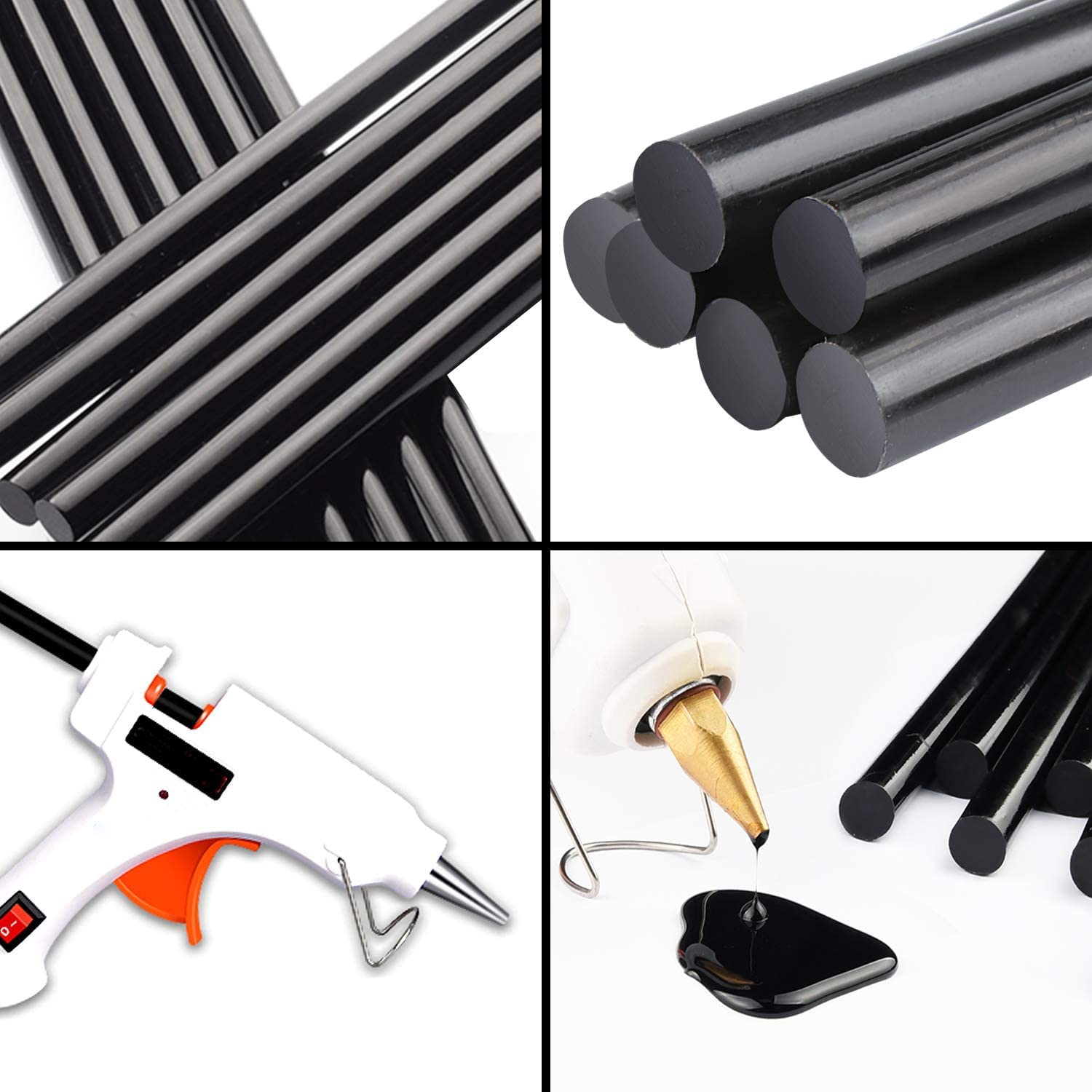 10 COLLA calda colla 11 mm x 200 mm Colle Stick klebep atronen Sticks NERO