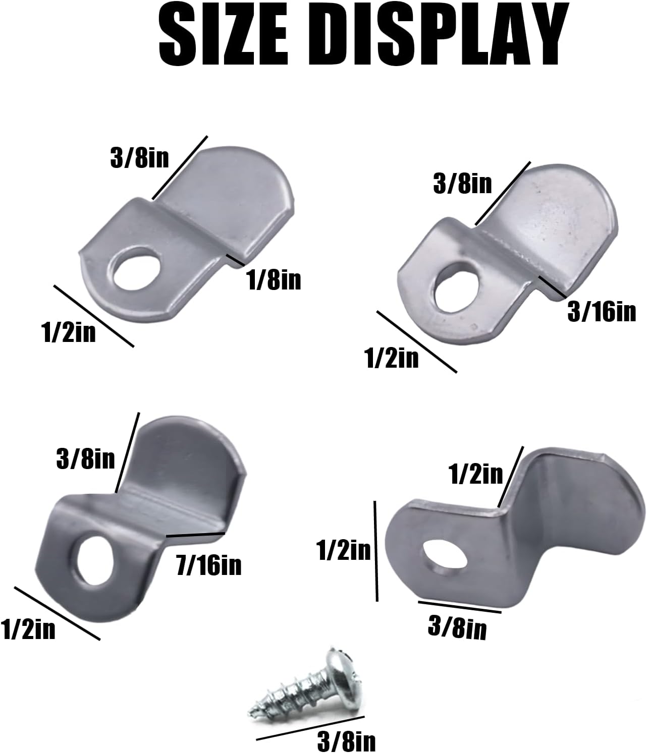 40 PCS Picture Frame Clips, Z Offset Bracket to Hold in Canvas(0.1" 0.2" 0.42" 0.47"), Include Metal Screws