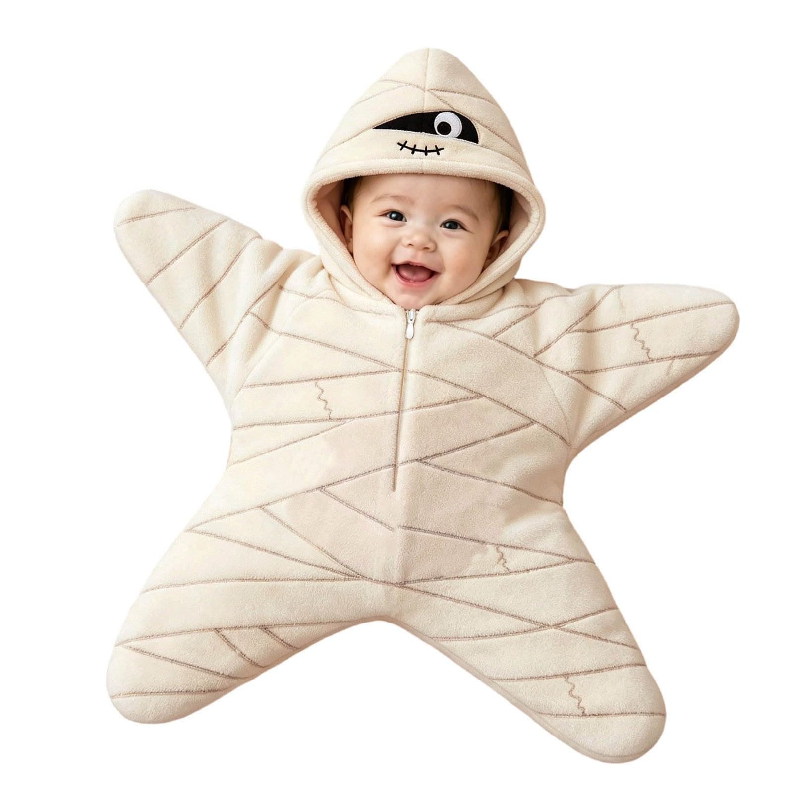 Baby Stella Costume Halloween Bambino Pagliaccetto Tutina Tuta in Pile Zip | Costume Animali Carini Invernale Caldo Con Cappuccio Morbido Tuta Da Passeggino Compleanno Tutine Neonato Party Loungewear