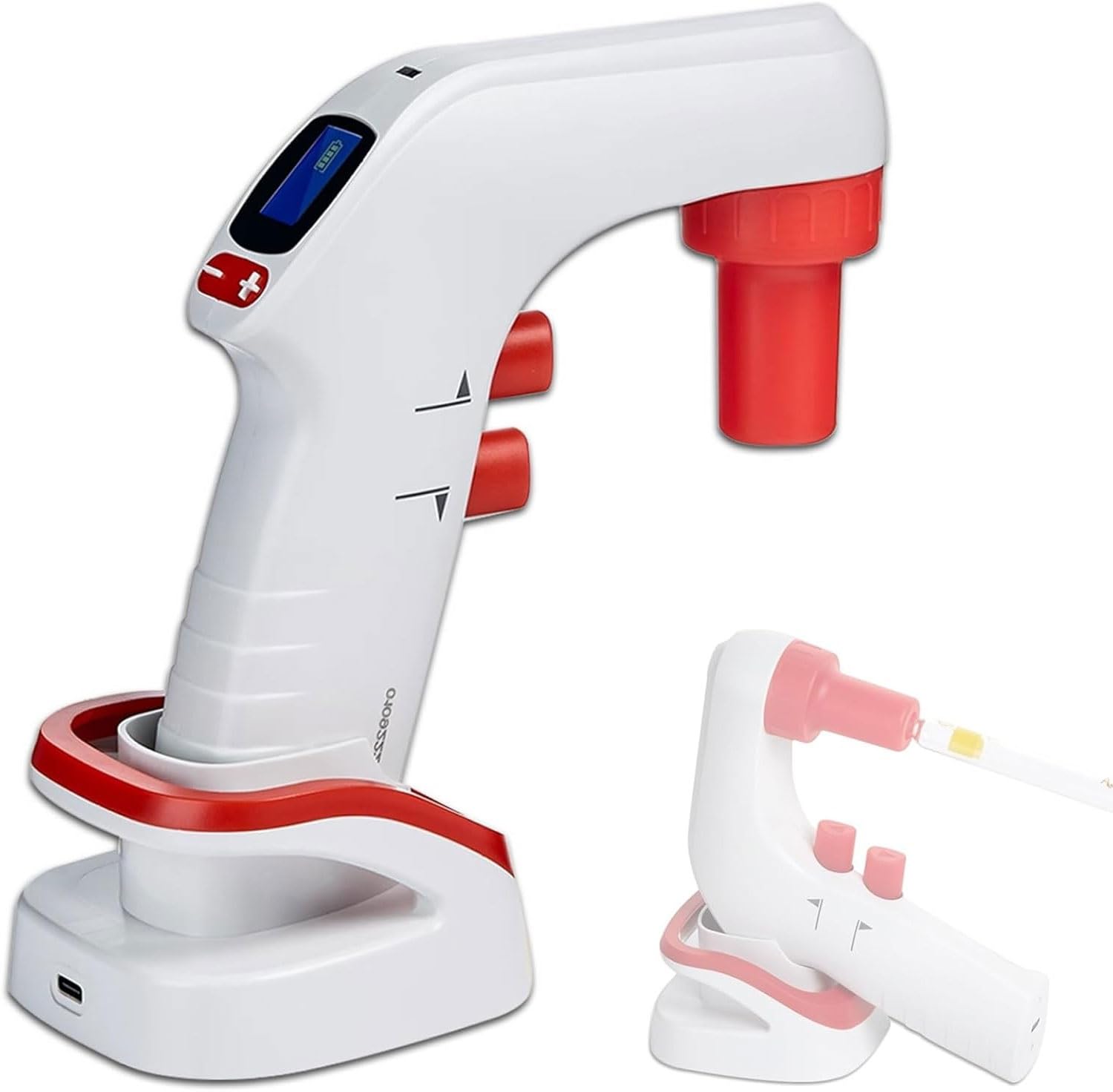 Controlador de pipeta eléctrico de 0,1 a 100 ml, pantalla LCD, soporte de carga, llenador de pipetas motorizado con 6 velocidades ajustables para uso en biología y laboratorio químico