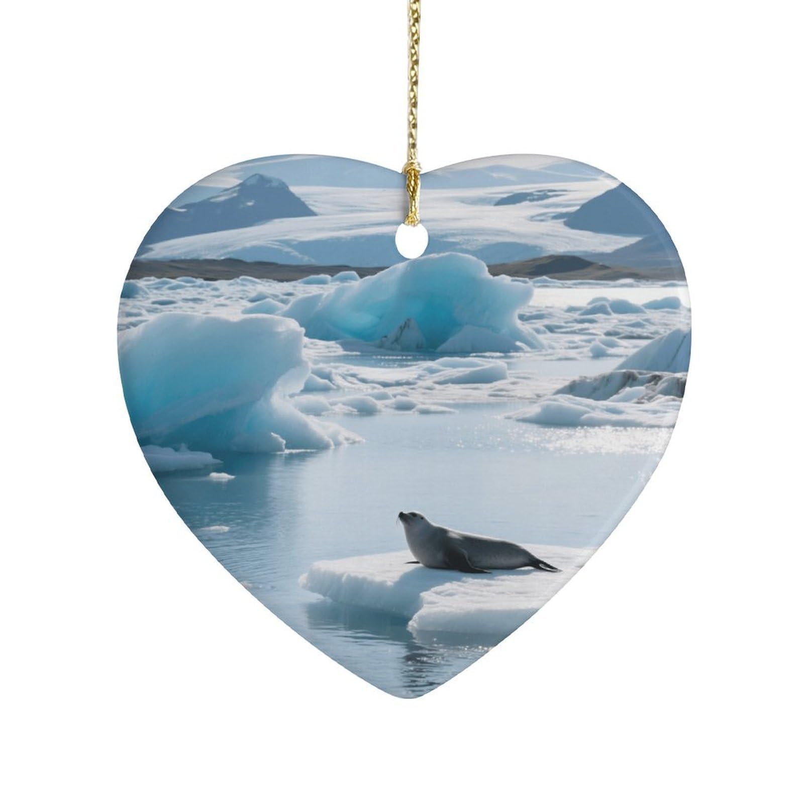 Fekiloot Style Glacier Lake Iceberg Ceramic Ornament Home Decor Keepsake