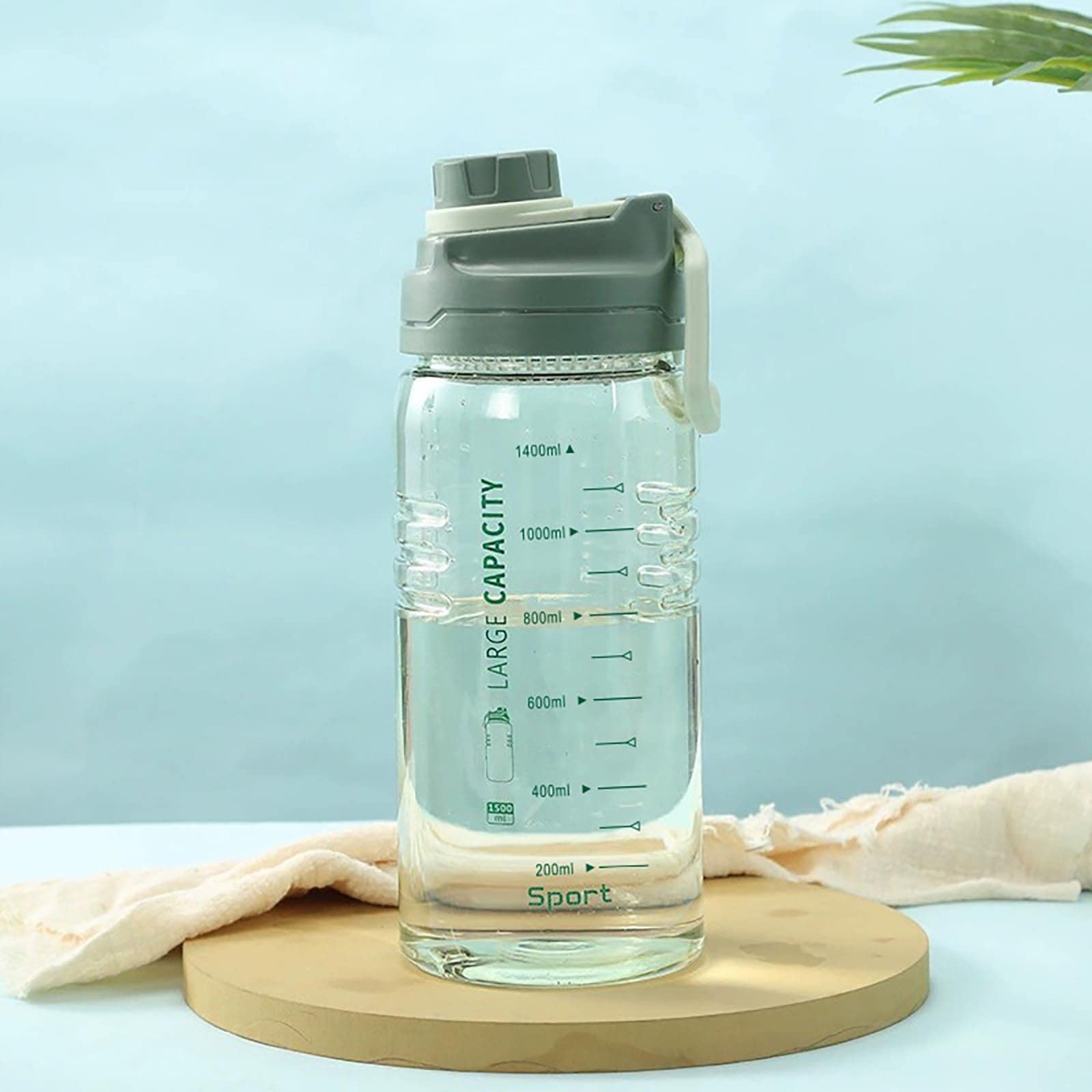 1 5L Large Water Bottles with Straw Carrying Loop Motivational Bottle Gym Water Bottle for Sports Outdoors Reusable