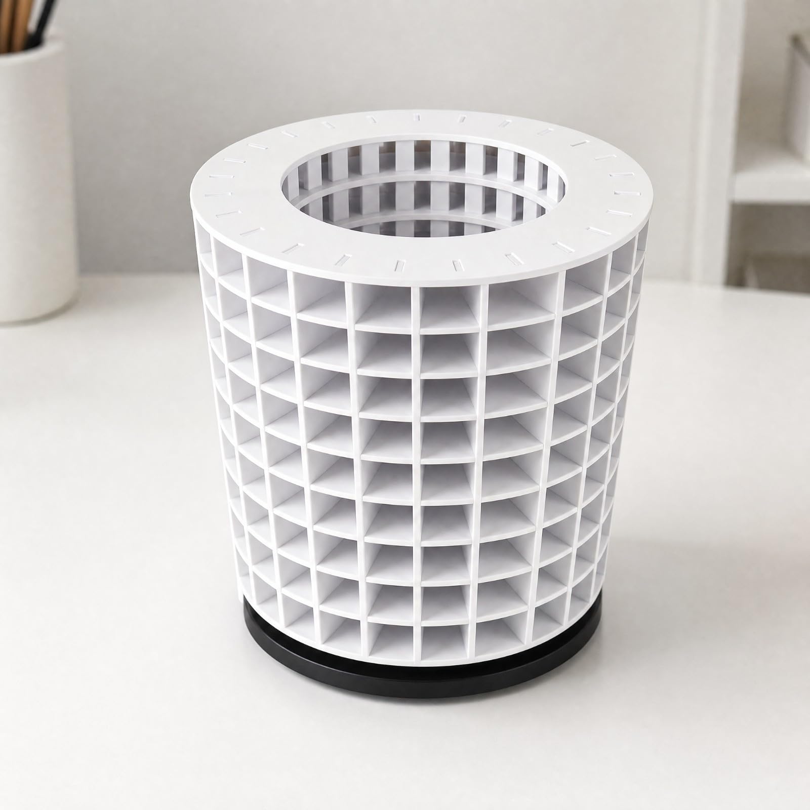 F Fityle Torre Organizadora con Base Giratoria Estable Organizador Giratorio Escritorio para, Aficionados Al Nail Art, PP Cuadrado