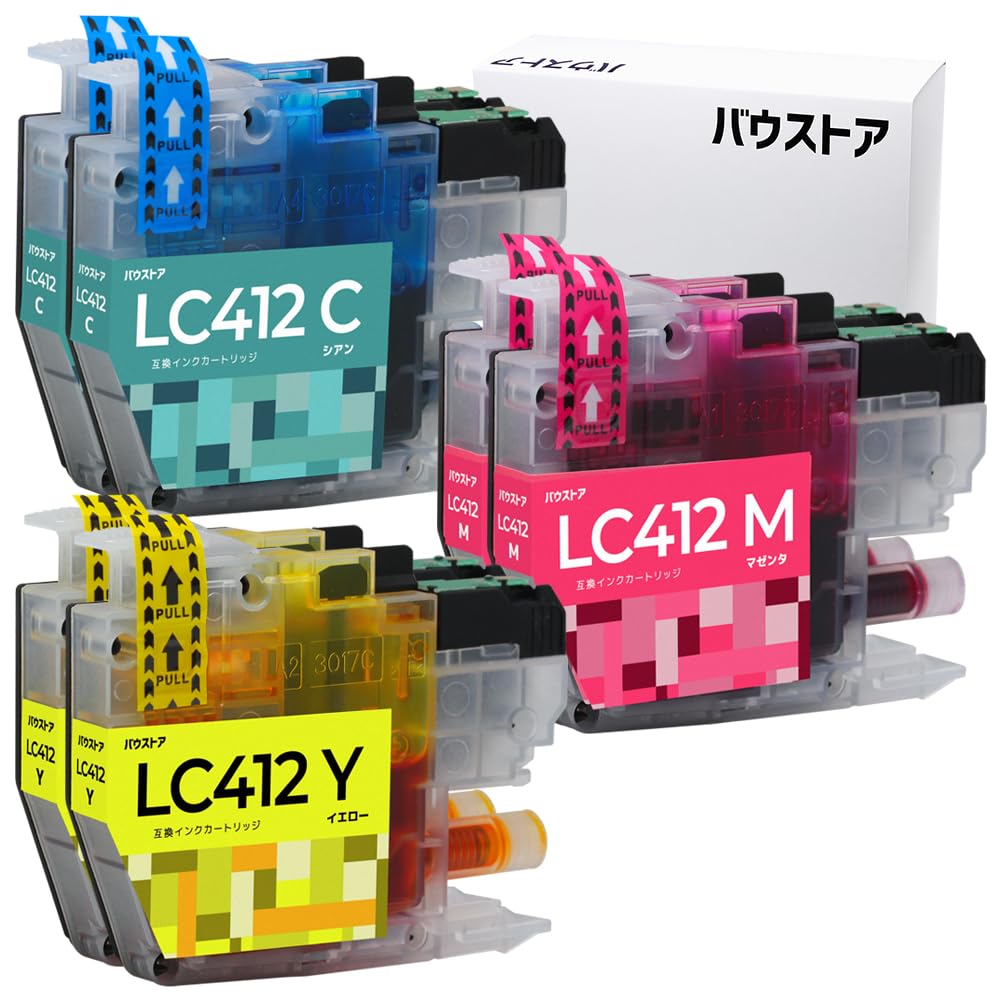 Amazon.co.jp: バウストア Brother LC412C LC412M LC412Y シアン