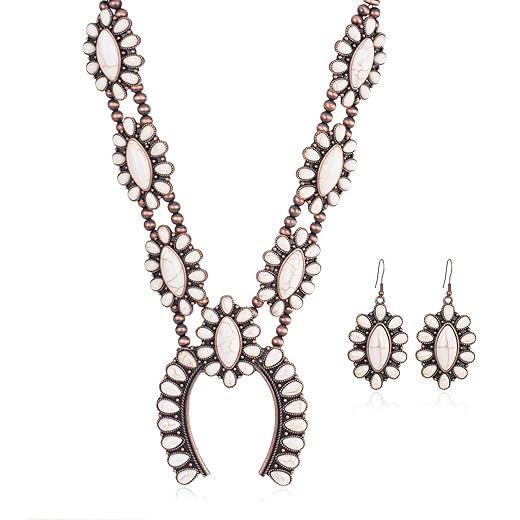 Rustic Couture's Western Jewelry Set for Women Cowgirl Vintage Western Necklace Earring