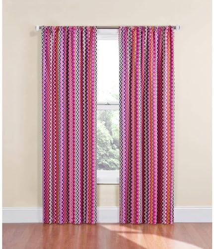 Eclipse Kids Chevron Energy-Efficient Blackout Curtain, Bright Multi