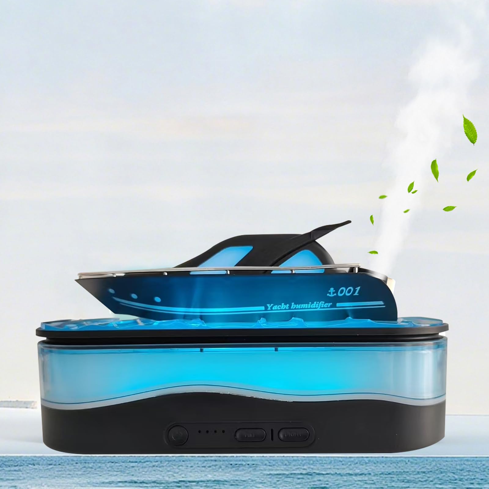 Umidificatore, Cool Yacht Aroma Diffusore con telecomando e 7 colori luce, 150 ml, umidificatore ad ultrasuoni, camera da letto con spegnimento automatico e timer, 3 modalità di aromaterapia per casa