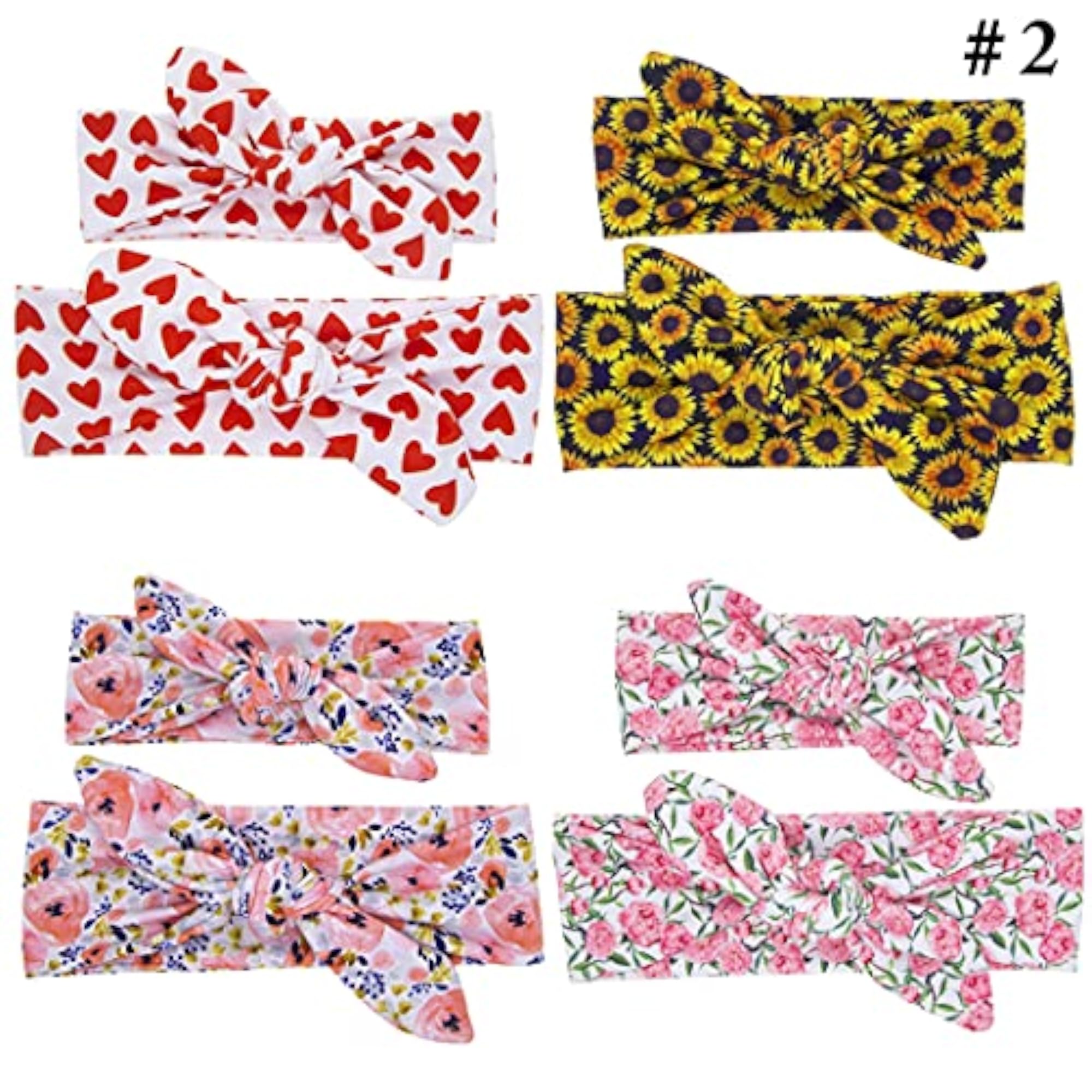 4 Sets Matching Decorative Headbands for Mom & Child, Floral Style