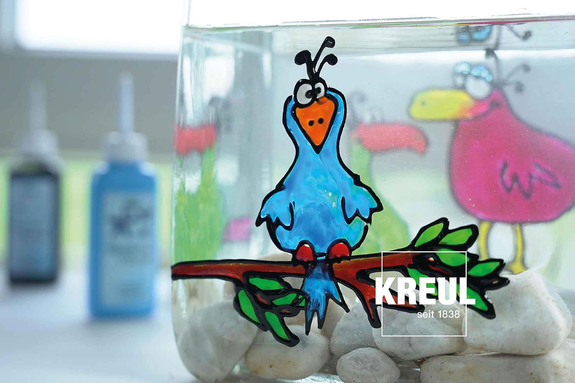 KREUL 42718 - Window Color fioletowy 80 ml, farba do okien na bazie wody, z fakturą, do szkła, luster, płytek i innych gładkich powierzchni