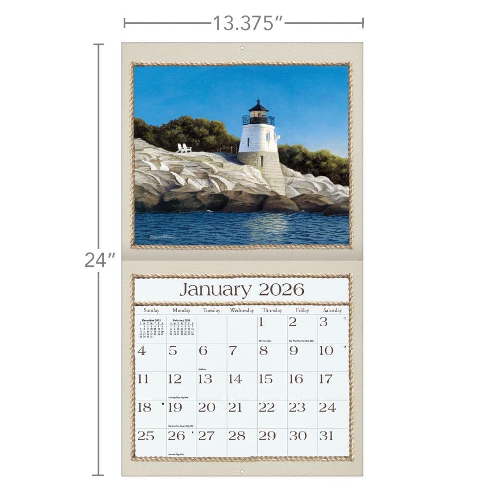 Lang, Calendrier mural 2026 bord de mer par Daniel Pollera