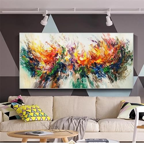GOSRD Canvas Painting Art Abstract Color Picture GoldLife Art Picture Modern Home Decoration Living Room Bedroom Decoration(55X110cm)